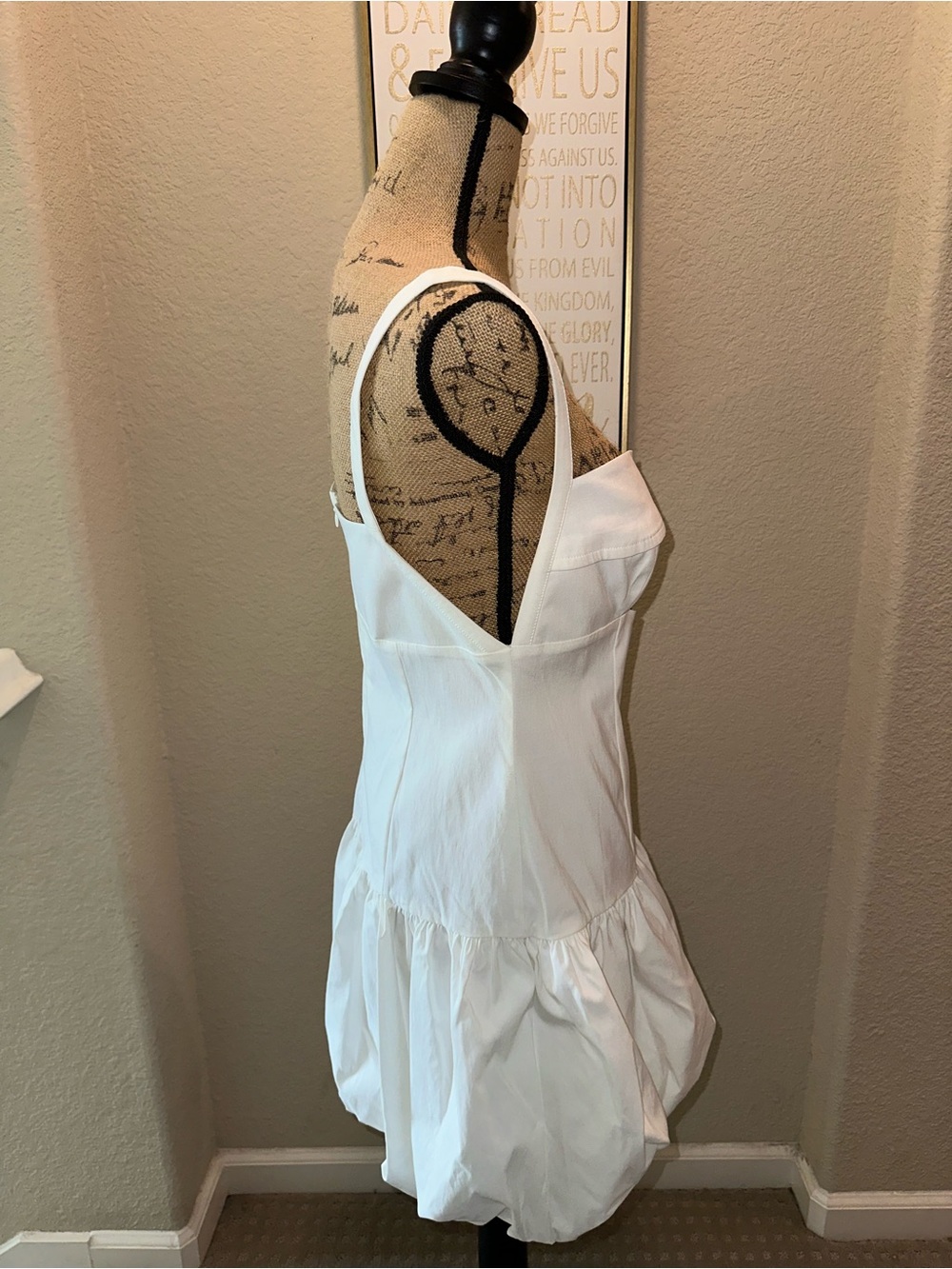 Zara White Cutout Babydoll Slip Dress - Picture 4 of 4